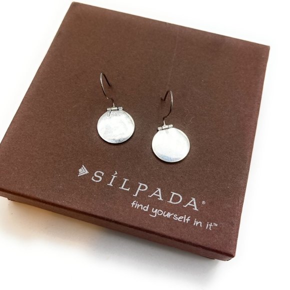W0865 Retired Silpada disk Earrings Silpada sterling silver disk earrings - Picture 1 of 2